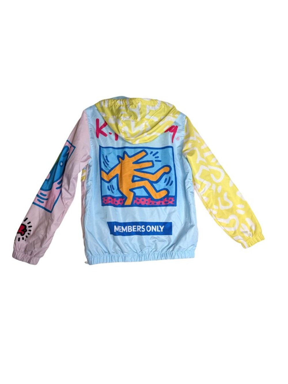 Members Only X Keith Haring Colorful Graffiti Zip Hooded Windbreaker Jacket Smal - Picture 13 of 16